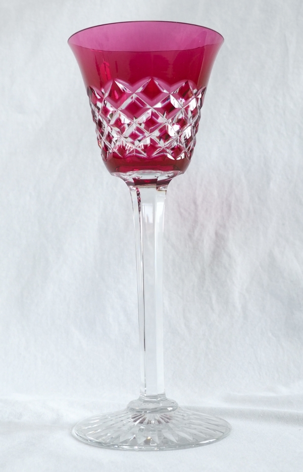 Set of 6 Baccarat crystal hock glasses, Burgos pattern - 19.5cm
