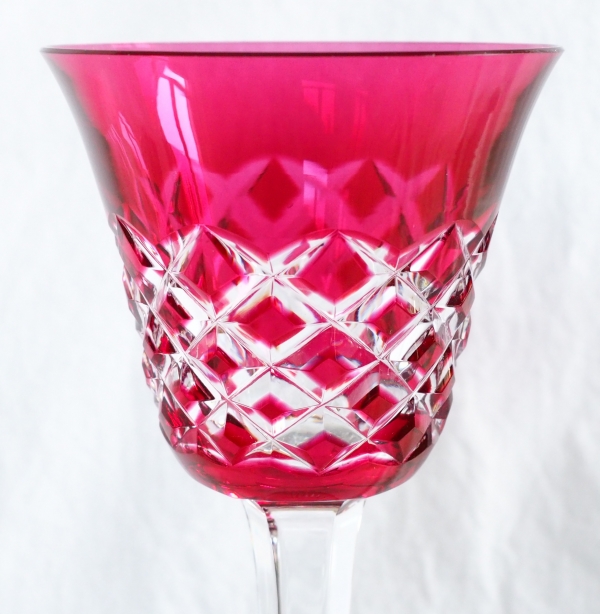 Set of 6 Baccarat crystal hock glasses, Burgos pattern - 19.5cm