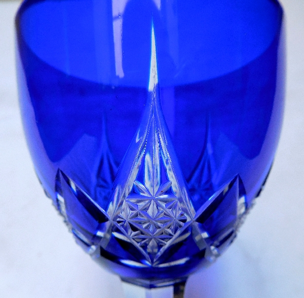 6 verres Epron bleu cobalt