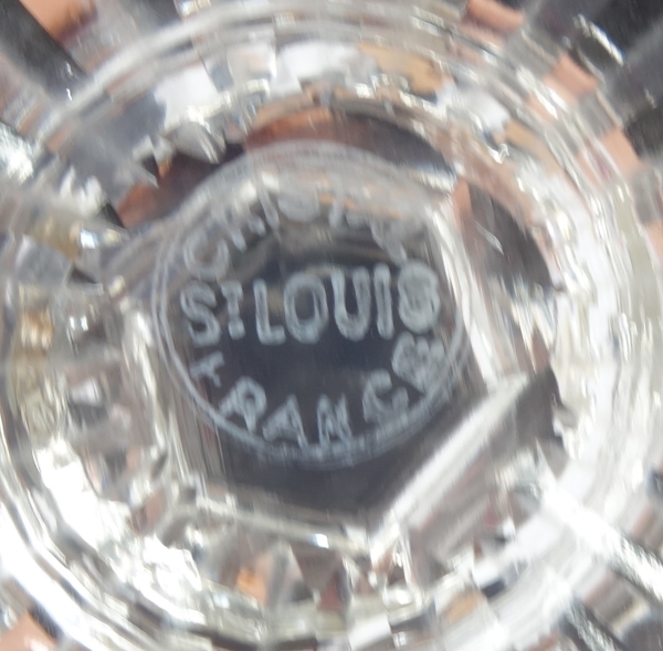 Set of 6 St Louis crystal hock glasses - roemers - Tommy pattern, overlay crystal - signed