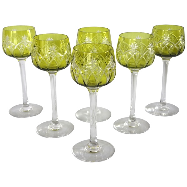 6 verres à vin du Rhin Roemers en cristal de Baccarat - forme 8738 taille 9254