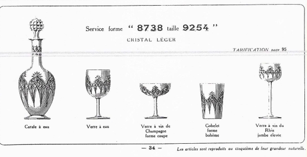 6 verres à vin du Rhin Roemers en cristal de Baccarat - forme 8738 taille 9254