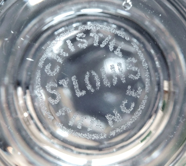 6 Baccarat crystal hock glasses, Massenet pattern, cobalt blue coloured overlay crystal