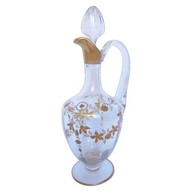 Baccarat crystal wine decanter / ewer enhanced with fine gold