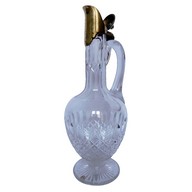 Carafe à vin / aiguiere en cristal de Baccarat richement taillé - étiquette papier