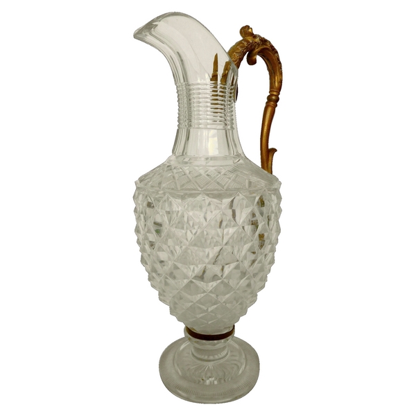 Crystal ewer / pitcher - Charles X Restoration period - Le Creusot or Baccarat circa 1820