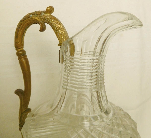 Crystal ewer / pitcher - Charles X Restoration period - Le Creusot or Baccarat circa 1820