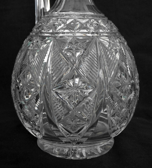 Baccarat cut crystal ewer / decanter - paper sticker