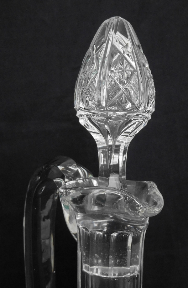 Baccarat cut crystal ewer / decanter - paper sticker