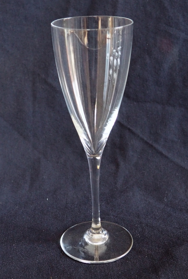 Baccarat crystal champagne flute, Dom Perignon pattern - 16.9cm - signed