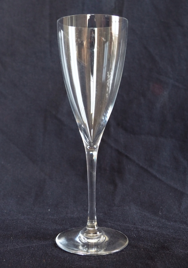 Baccarat crystal champagne flute, Dom Perignon pattern - 16.9cm - signed