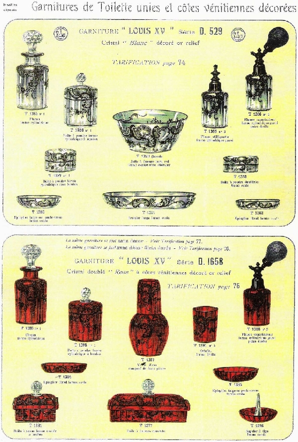 Boîte à brosses en cristal de Baccarat, modèle Louis XV rehaussé à l'or fin