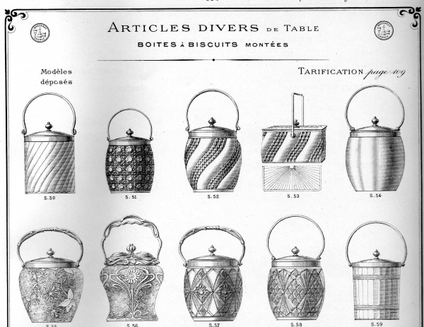 Boîte à biscuits en cristal de Baccarat et argent massif, poinçon Minerve