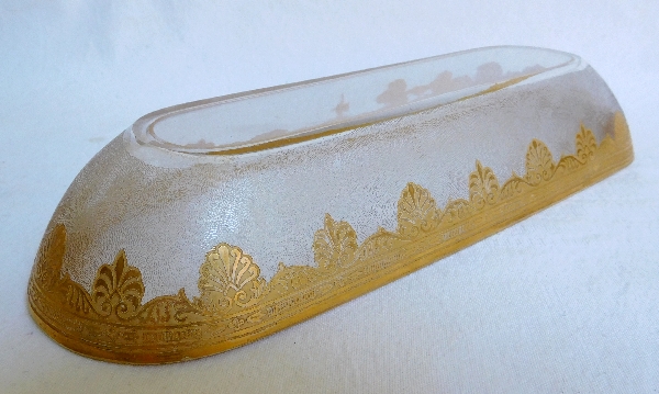 St Louis crystal brush dish, Empire style Nelly pattern