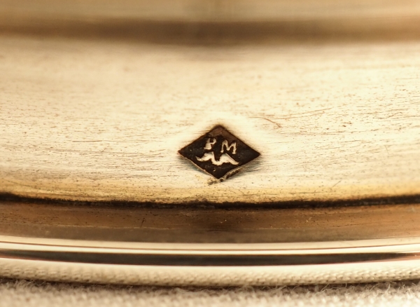 Baccarat crystal box gilt with fine gold - Cannelures pattern, sterling silver lid