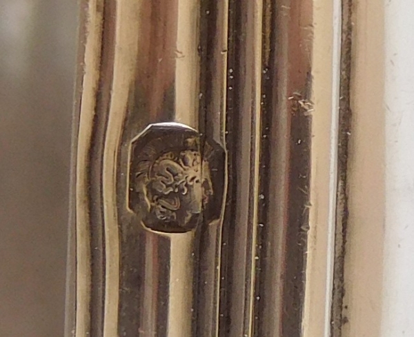 Crystal and sterling silver powder / cufflinks box, crown of Marquis and coat of arms, 19th century