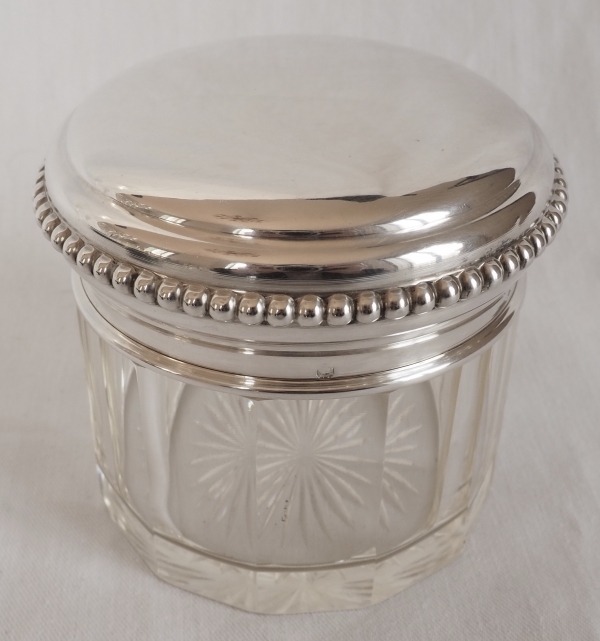 Large Baccarat crystal and sterling silver box, Louis XVI style - Minerva Hallmark