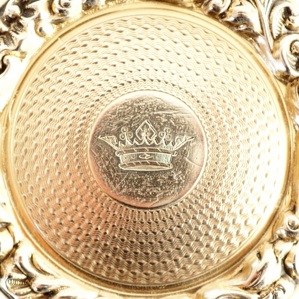 Baccarat crystal, sterling silver and vermeil box, crown of Marquis