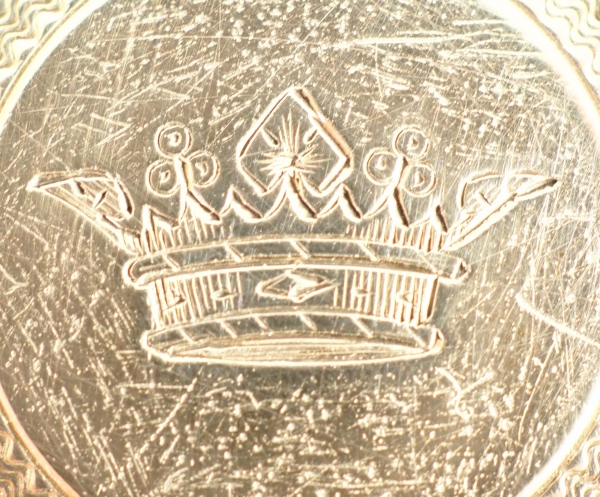 Baccarat crystal, sterling silver and vermeil box, crown of Marquis