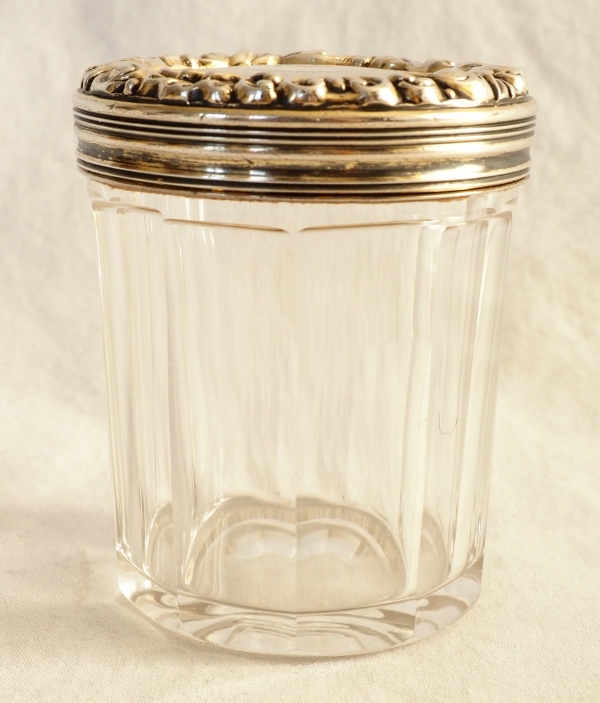 Baccarat crystal, sterling silver and vermeil box, crown of Marquis