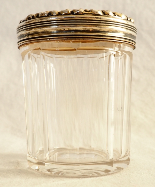 Baccarat crystal, sterling silver and vermeil box, crown of Marquis
