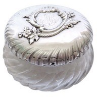 Baccarat crystal & Henri Soufflot sterling silver powder box, late 19th century 