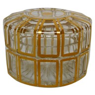 Small Baccarat crystal powder box gilt with fine gold