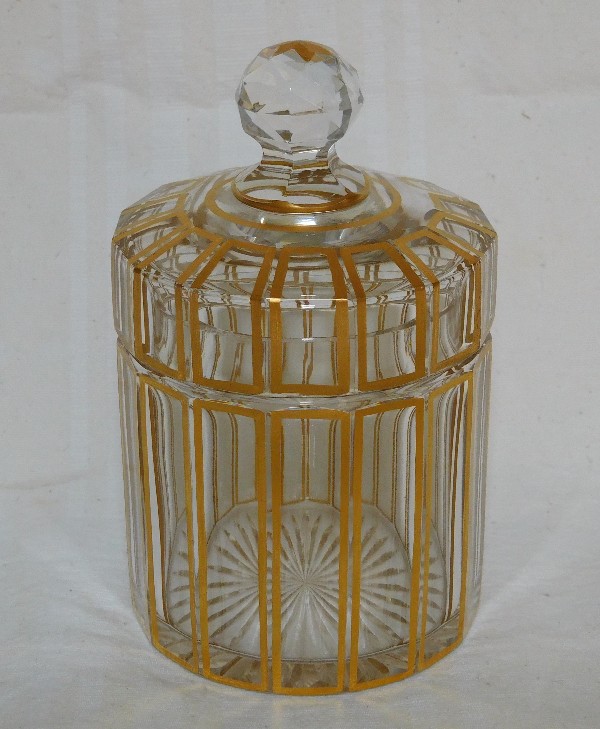 Baccarat crystal powder box gilt with fine gold