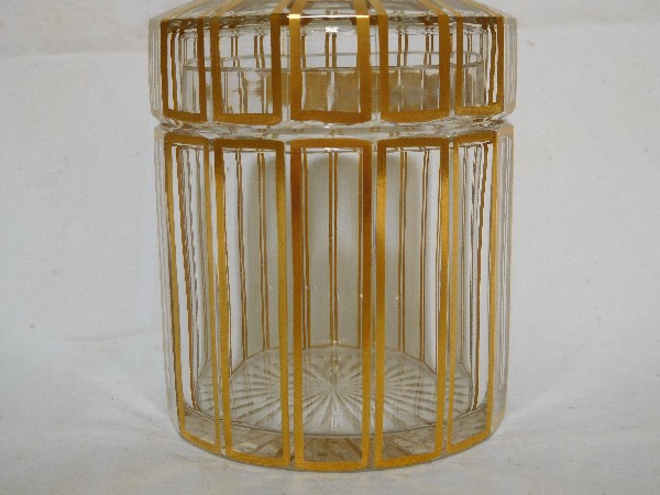 Baccarat crystal powder box gilt with fine gold