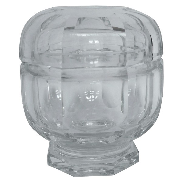 Boîte à poudre en cristal de Baccarat modèle Malmaison - 13cm - signé