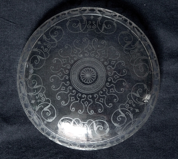 Boîte à poudre ou petite bonbonnière en cristal de Baccarat, modèle Michelangelo