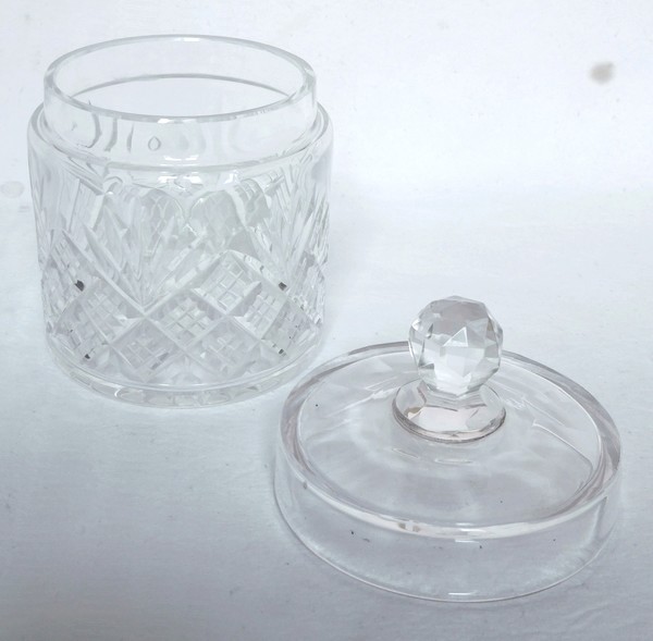 Antique French Baccarat crystal powder box, Douai pattern