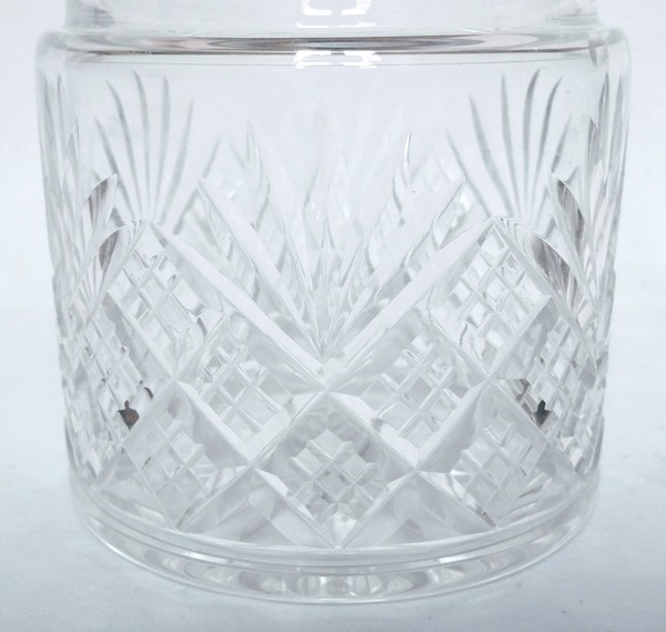 Antique French Baccarat crystal powder box, Douai pattern