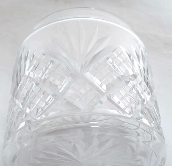 Antique French Baccarat crystal powder box, Douai pattern