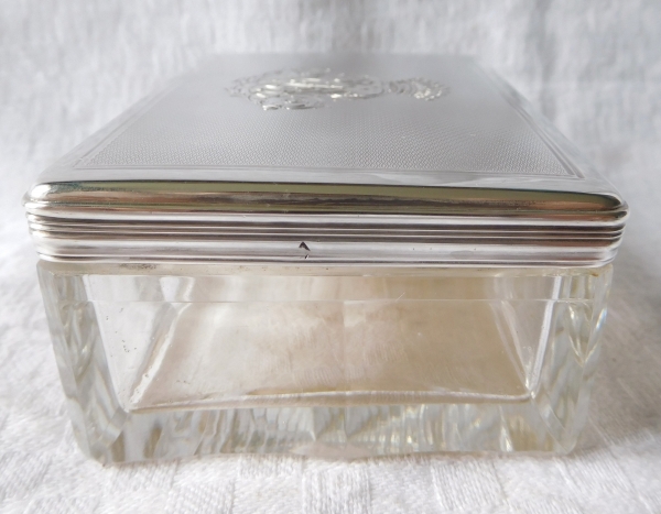 Sterling silver, vermeil and crystal box, crown of count, MC monogram