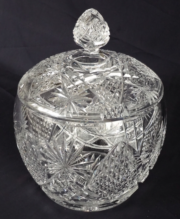 Large Baccarat crystal punch serving bowl bol, late 19th century