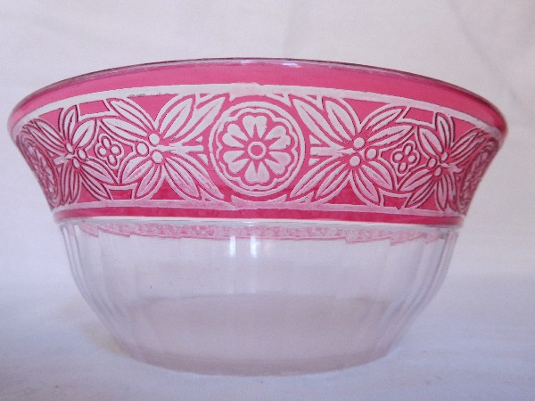 Baccarat pink overlay crystal bowl, Empire pattern