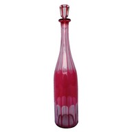 Baccarat pink overlay crystal decanter Bottle