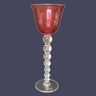 St Louis crystal hock glass, Bubbles pattern