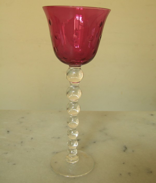 St Louis crystal hock glass, Bubbles pattern