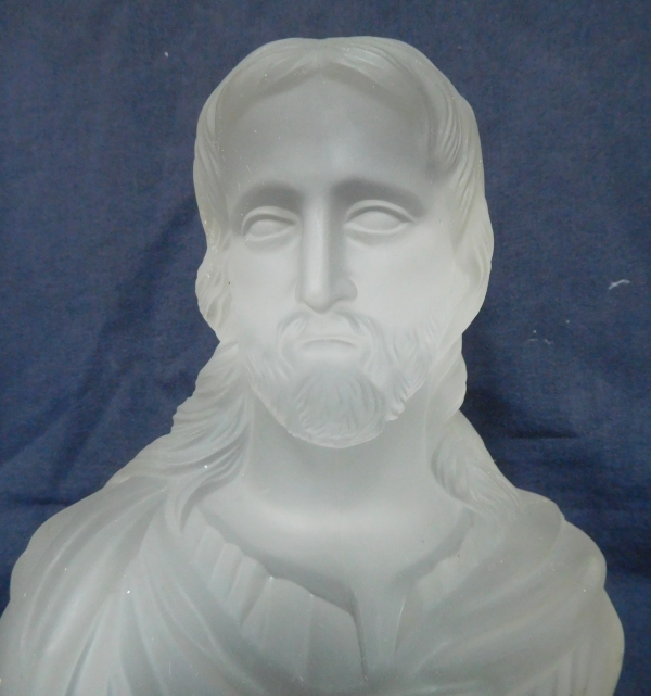 Baccarat crystal bust of the Christ, signed, 19th century production