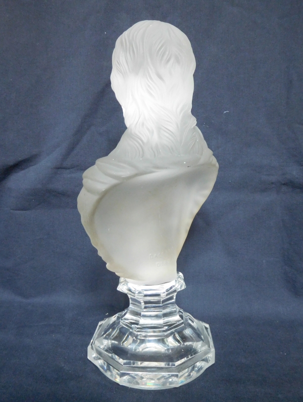 Baccarat crystal bust of the Christ, signed, 19th century production