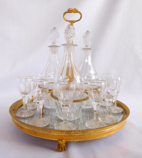 Empire Le Creusot crystal and ormolu liquor set, early 19th century