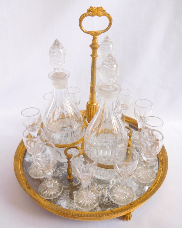 Empire Le Creusot crystal and ormolu liquor set, early 19th century