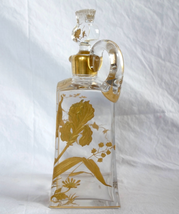 Baccarat crystal whisky bottle, Art Nouveau period - rare thistle shaped stopper