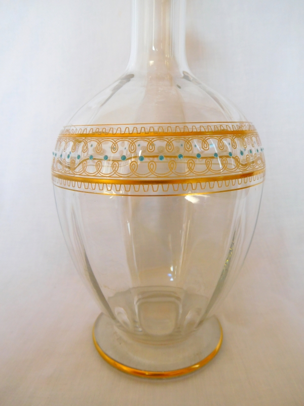 Baccarat crystal orientalist style wine decanter, late 19th century circa 1890