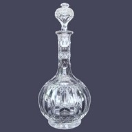 Carafe en cristal de Baccarat, étiquette papier, qualité musée