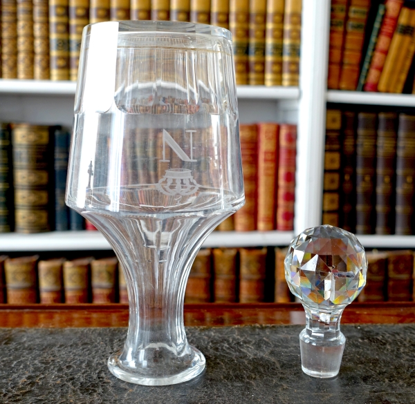 Baccarat crystal bottle, Napoleon III's Imperial tableware - mid 19th century