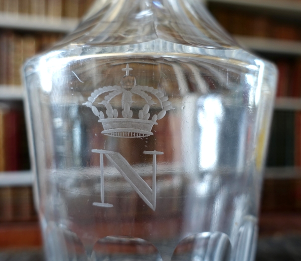 Baccarat crystal bottle, Napoleon III's Imperial tableware - mid 19th century