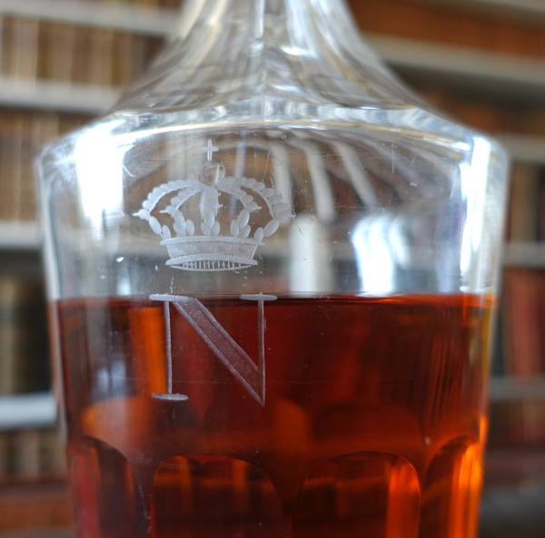 Baccarat crystal bottle, Napoleon III's Imperial tableware - mid 19th century